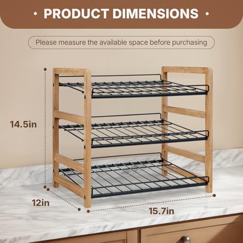 DGWJSU Can Organizer for Pantry 3-Tier, Can Storage Organizer Pantry, Soda Can Organizer, Holds up to 36 Cans Holders for Pantry, Cabinet, Countertop, Carbonized Brown - size: 3 Tiers