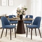 COLAMY Upholstered Dining Chairs Set of 4, Modern Kitchen Chairs with Back, Leather Side Dining Room Chairs with Wood Legs for Kitchen Dining Room Restaurant,Blue - color: Blue, size: Set of 4