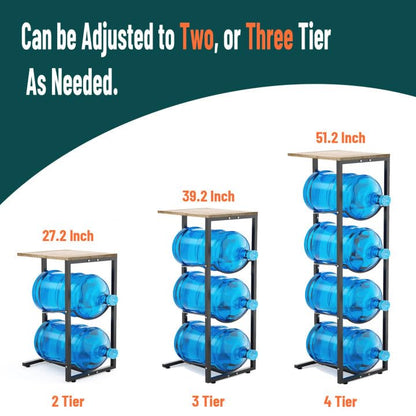 MYLOLF 5 Gallon Water Jug Holder with Storage Shelve : 4 Tier Water Jug Stand Holder for 5 Gallon Water Dispenser- 5 Gal Water Bottle Storage Rack Organizer for Home Kitchen Garage - size: 4 Tier +