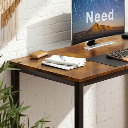 Need Small Computer Desk 31.5Inch Small Sturdy Writing Desk Retro | Black Frame Home Office Desk Gaming Writing Work from Home Study Desk, Sturdy Metal Frame, Modern Simple