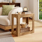Giantex Narrow End Side Table - 2-Tier Farmhouse Night Stand w/Open Storage Shelf, Arch Design, Accent Bedside Nightstand for Bedroom Entryway Small Spaces, Wood End Tables Living Room, Oak - color: Oak