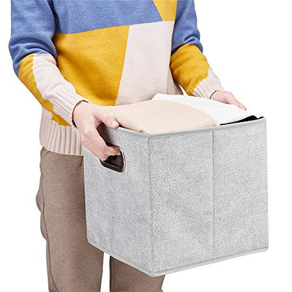 HSDTCollapsible Cloth Cubes Storage Bins Baskets Boxes Grey-White Lattice Pattern 10.5 x 10.5 x 11 Inches - Pack of 6,QY-SC14-6,Brush gradient(Set of 3) - color: Gray-white dots(Set of 6)