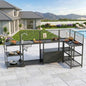 LEVELEVE Modular Outdoor Kitchen Island 5-Piece Set, Aluminum Outdoor Prep Station Grill Cart with Independent Sink, Storage Cabinets & Shelves for Backyard Patio Deck - size: 5-Pieces Set