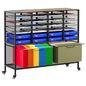 EasyPAG Rolling File Cart with 24 Slot Mail Organizer, Under Desk Storage with Hanging File Rack for Letter/Legal Folders, Mobile Filing Cabinet Printer Stand for Office Home Classroom, Black - size: 24 Slots+2 Hanging Rack