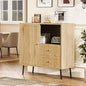 Wood Sideboard Cabinet - Side Board Buffet Cabinet with Storage, Accent Slim Credenza with Drawers and Door, Small Modern Coffee Bar Table for Kitchen, Dining Room, Entryway, Living Room - color: Natural