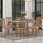 COLAMY Wooden Dining Chairs Set of 6, Farmhouse Dining Room Chairs, Windsor Spindle High Back Side Chairs, Armless Rubberwood Kitchen Table Chairs, Light Brown - color: Light Brown, size: Set of 6
