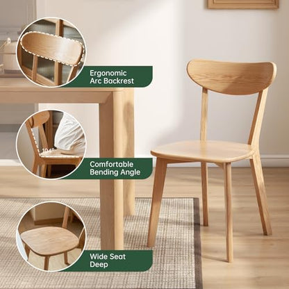 47’’-63’’ 100% Oak Extendable Dining Table Chairs and Bench Set, Solid Wood Folding Kitchen Table, Mid Century Modern Dinner Table for Kitchen, Living Room, Natural (47''-63''+2Chairs+47''Bench) - color: Natural, size: 47''-63''+2 Chairs+47'' Bench