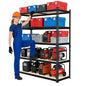 36.12"W: Father&I 5-Shelf-Storage-Rack Industrial Metal+Wood Garage/Kitchen Shelves Steel Utility Stand Shelving Unit Adjustable Heavy-Duty Shed/Closet/Pantry Organizer 72"h*36.12W*16d, Black - size: 72 in * 36 in * 16 in Wood-5T