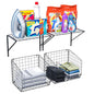 4 Pack Laundry Room Shelves Wall Mounted with Wire Baskets, Laundry Room Organizer and Storage, Over The Washer and Dryer Wire Shelf with 2 Removable dividers and 8 S-Shaped Hooks