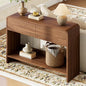AMERLIFE 45" Modern Entryway Console Table with 2 Storage Drawers | Open Bottom Shelf, Wood Grain Finish, Rounded Edges, Long Sofa Table, Behind Couch, Hallway, Foyer, Living Room, Brown - color: Brown - Flat Panel, size: 45"