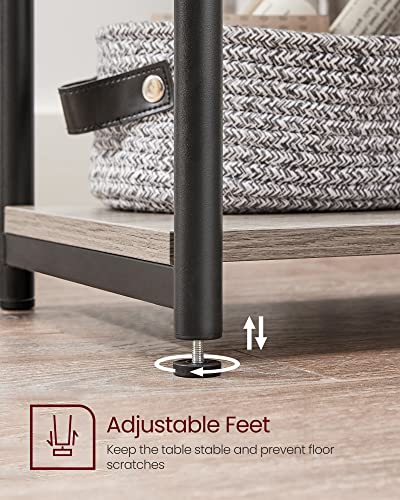 VASAGLE BARNET Collection - Side Table, Small End Table for Living Room, Modern Tall Nightstand, Bedroom, Office, Bathroom, Steel Frame, Heather Greige and Ink Black ULET273B02 - color: Heather Greige + Ink Black