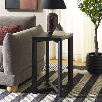 SAFAVIEH Home Collection - Akai Accent Table, Black Side Table with Cross Base, Fully Assembled (ACC2400B) - color: Black