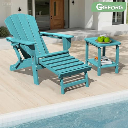 Patio Side Table, Small Rectangular HDPE Adirondack End Table for Outdoor Use in Pool, Garden, Lawn, Backyard,Aurba - color: Aurba