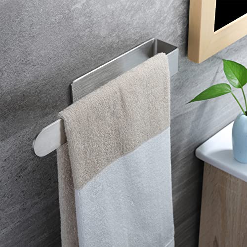 Taozun Towel Holder 11.8 Inch Brushed Hand Towel Rack Bathroom Towel Bar Adhesive Towel Ring Stainless Steel Hand Towel Hanger, Stick on Wall | Hand Towel Hanger, Self Adhesive, Stainless Steel, Brushed Finish, Silver, No Drilling, Sturdy, Space saving, S