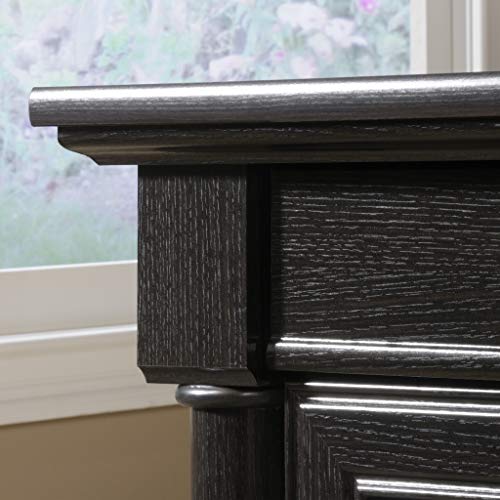 Sauder Palladia Office Desk with Drawers, Executive Desk with File Cabinet Storage, Cable Management, Keyboard Tray, in Wind Oak Finish - color: Wind Oak