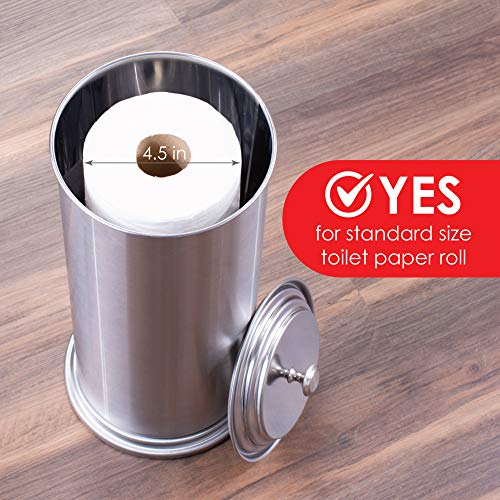 JS Jackson Supplies Free Standing Extra Large Toilet Paper Holder - Stainless Steel - color: Stainless Steel
