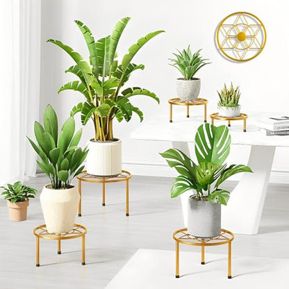 5 Pack Outdoors Plant Holders Gold Plant Risers Indoor(GoldDiamond) - color: GoldDiamond