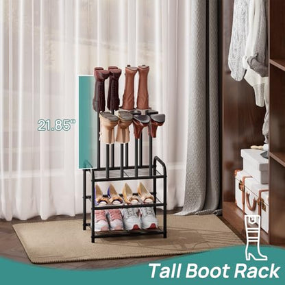 viewcare Black Boot Rack, Small Boot Rack Organizer, Tall Boots with Shoe Rack for Closet, Shoe Shelf Storage Organizer for Entryway Small Space - size: Small