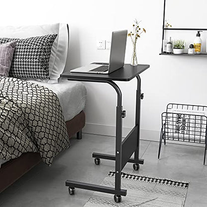 Side Table with Wheels, Home Snack Side Table with Castors Mobile End Table,Black,05#1-60BK-S8-US - color: Black, size: 23.6 inches