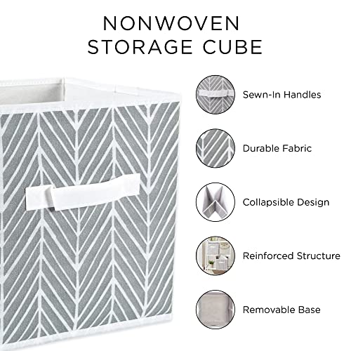 DII Non Woven Polyester Storage Bin, Chevron, Black, Small Set of 2 - color: Black, size: Small Set of 2