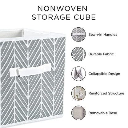 DII Non Woven Polyester Storage Bin, Chevron, Black, Small Set of 2 - color: Black, size: Small Set of 2