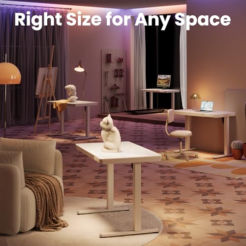 HUANUO Glass Standing Desk with Drawers, 40 X 24 Inch Electric Adjustable Height Desk, Quick Install One-Piece Tabletop with USB Charging Ports, White - color: White, size: 40*24 Inch
