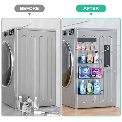 5Pcs Heavy-Duty Magnetic Shelves for Fridge, Washing Machines, Dryers, Metal Doors, and Any Metal Surface