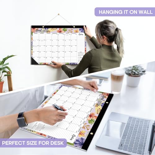 Desk Calendar 2026-2027, 21-Month Calendar Runs Unitl June 2027, Large 17" x 12" Monthly Desktop & Wall Calendar for Home & Office - Botanic Whimsy - color: b-Botanic Whimsy, size: Oct 2025-jun 2027