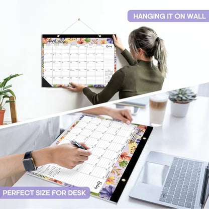 Desk Calendar 2026-2027, 21-Month Calendar Runs Unitl June 2027, Large 17" x 12" Monthly Desktop & Wall Calendar for Home & Office - Botanic Whimsy - color: b-Botanic Whimsy, size: Oct 2025-jun 2027