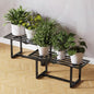 2-Pack Elegant Mid-Century Modern Metal Tiered Plant Stand Robust 330 lbs Capacity Versatile Indoor Outdoor Display for Living Room, Patio & Balcony Black - color: 1 Tier Black