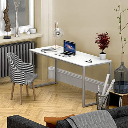 SHW Mission 55-Inch Home Office Computer Desk, White - color: White, size: 55-Inch