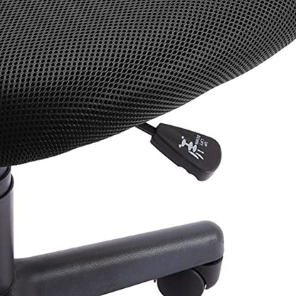 Amazon Basics Low Back Office Chair, Breathable Mesh, Height Adjustable, Padded Seat, Rolling Wheels, Swivel, Back Support, Sturdy, 21.25" D x 22.5" W x 38" H, Black - color: Black
