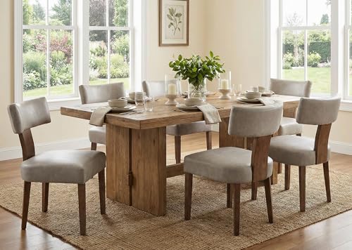 RIVOVA Mid Century Modern Dining Chairs Set of 4 PU Leather Upholstered Side Chairs, Modern Kitchen Armless Parson Chairs Solid Wood Dining Chairs, Grey - color: Grey Curved