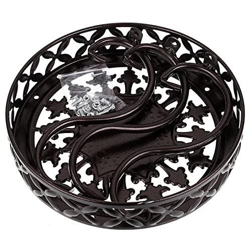 OwnMy Metal Round Plant Stand Indoor Outdoor Flower Pot Holder, Heavy Duty Iron Plant Stand Display Potted Rack for Home, Garden, Patio, Dark Brown - color: Dark Brown