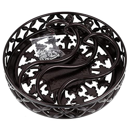 OwnMy Metal Round Plant Stand Indoor Outdoor Flower Pot Holder, Heavy Duty Iron Plant Stand Display Potted Rack for Home, Garden, Patio, Dark Brown - color: Dark Brown