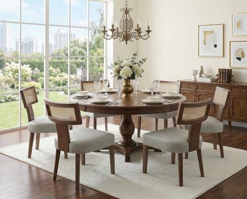 RIVOVA Mid Century Modern Dining Chairs Set of 4, Farmhouse Dining Chairs with Nailhead Trim, Faux Leather Upholstered Dining Room Chairs Kitchen Chairs with Wood Legs, Grey - color: Grey Nailhead