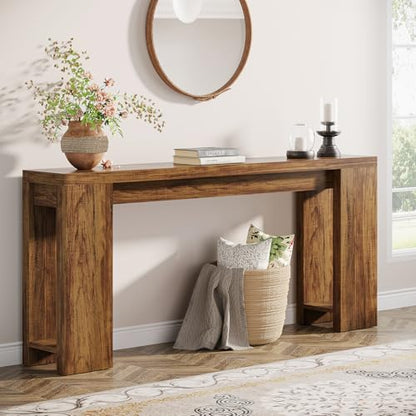 Tribesigns 70.9-Inch Extra Long Console Table, Farmhouse Wood Sofa Table Behind Couch, Narrow Entryway Accent Table for Living Room, Hallway, Entrance, Foyer, Dark Brown - color: Dark Brown