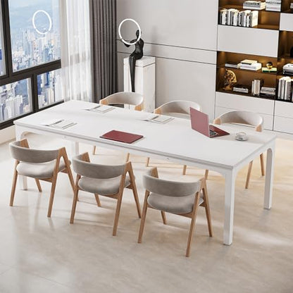 Tribesigns 6.5 FT Conference Room Table, 78.74" W x 27.56" D Large Office Conference Table, Modern Seminar Meeting Table Desk for Boardroom, Meeting Room (1, White) - color: White