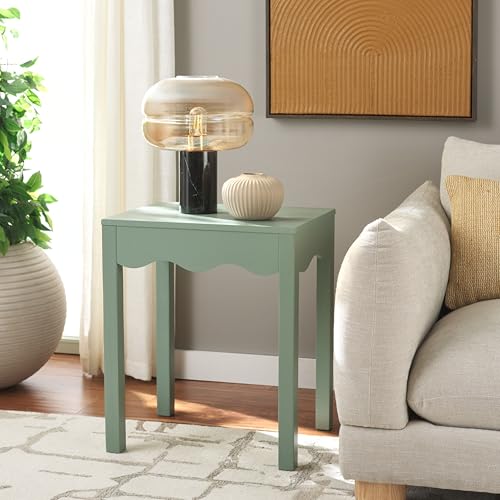 SAFAVIEH Home Collection Litith Sage Square Wave Accent Table - color: Sage