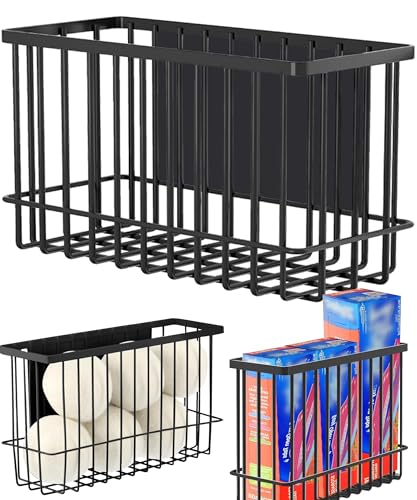 Magnetic Shelf Fridge Basket Bin for Whiteboard Washer Dryer Locker Cabinet | No Drilling Or Tools Needed, Reusable Magnet Organizer Classroom Office Home Kitchen Laundry Storage Rack Container Holder - style: (1-Pack) Black/L