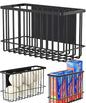 Magnetic Shelf Fridge Basket Bin for Whiteboard Washer Dryer Locker Cabinet | No Drilling Or Tools Needed, Reusable Magnet Organizer Classroom Office Home Kitchen Laundry Storage Rack Container Holder - style: (1-Pack) Black/L