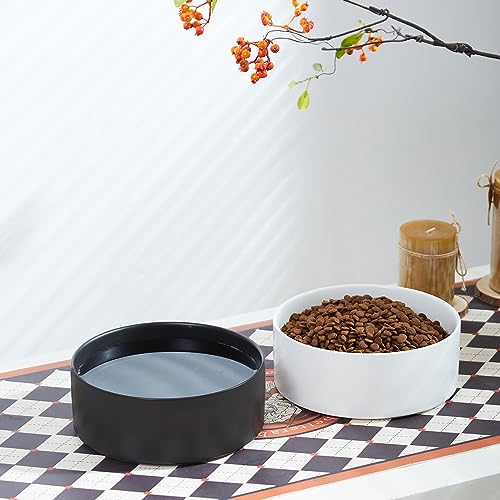 8'' Ceramic Dog Bowl - 70Oz Classic Dogs Food & Water Bowl for Medium and Large Breeds, Heavy-Duty Non-Slip Dog Dish, Food Grade Stoneware Pet Bowl, Dishwasher & Microwave Safe, White - color: Bowl - White, size: 8 inch