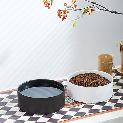 8'' Ceramic Dog Bowl - 70Oz Classic Dogs Food & Water Bowl for Medium and Large Breeds, Heavy-Duty Non-Slip Dog Dish, Food Grade Stoneware Pet Bowl, Dishwasher & Microwave Safe, White - color: Bowl - White, size: 8 inch