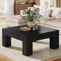 Tribesigns 39.4-Inch Square Coffee Table for Living Room, Farmhouse Accent Center Cocktail Table with Sturdy Wooden Legs, Easy Assembly, MDF, Black - color: Black
