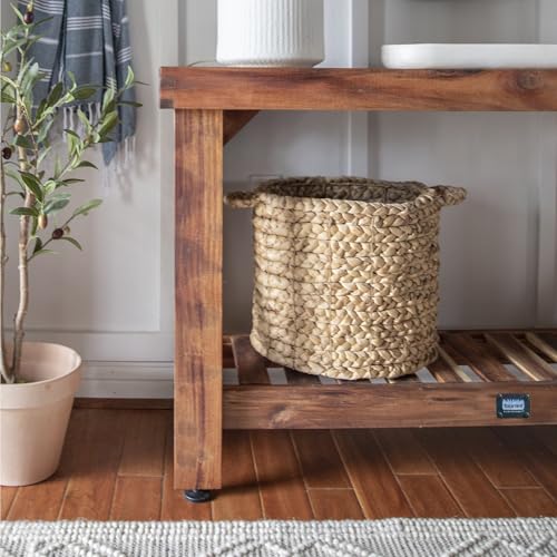 Backyard Discovery 48" Acacia Wood Farmhouse Narrow Console Table with Lower Slat Storage Shelf, Water-Resistant Design for Patio, Deck, Entryway, Living Room, Sofa Table, Indoor or Outdoor Use - style: Without Decorative Shelves
