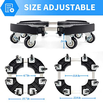 TreeGun Plant Caddy with Wheels Heavy Duty with 8 Lockable Casters, Rolling Plant Stand Adjustable for 8 inch-22 inch Outdoor Indoor Large Plant, Plant Dolly with Wheels Heavy Duty 500lbs Capacity - size: 1 PACK