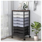 SYKIARIOL Rolling Cart with Drawers,Utility Cart With 8 Drawers and Wooden Tabletop for Living Room,Classroom,Bedroom,Bathroom,Dorm,Office,Dark Grey - color: Grey