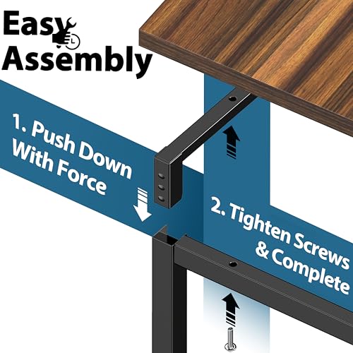 SHW Mission 40-Inch Home Office Computer Desk, Walnut - color: Walnut, size: 40-Inch