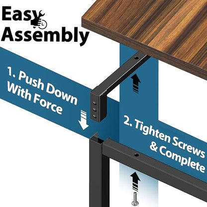 SHW Mission 32-Inch Home Office Computer Desk, Walnut - color: Walnut, size: 32-Inch