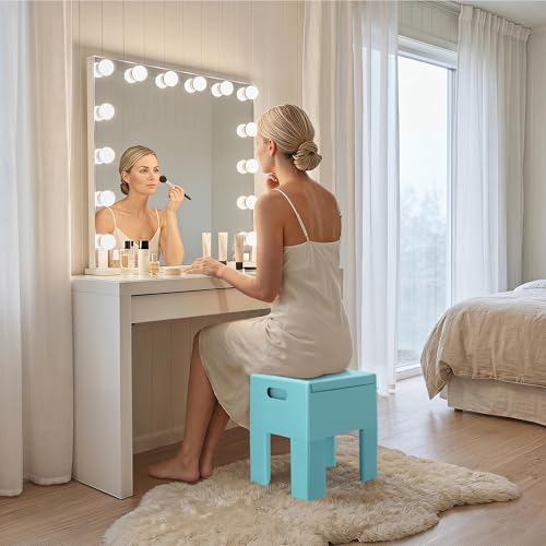 Modern Nightstand - Multifunctional Plastic Bedside Table with Storage Space, Side Table Easy Assembly for Bedroom, Dorm and Small Areas (14.2" D x 11.8" W x 15.78" H, Blue) - color: Blue